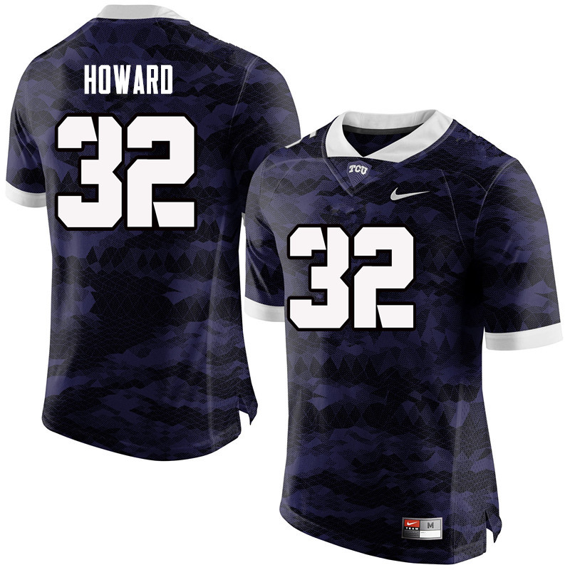Men #32 Travin Howard TCU Horned Frogs College Football Jerseys-Purple - Click Image to Close